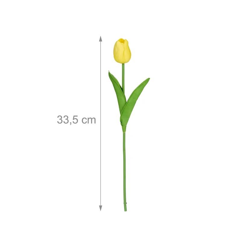 Lot de 24 tulipes artificielles décoratives pour salon chambre 33,5 cm style épuré en plastique blanc 13_0016308