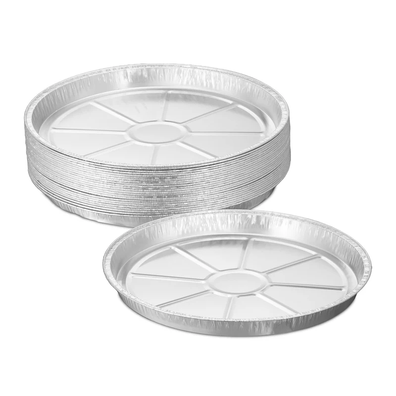 Lot de 25 barquettes alimentaires pratiques pour grillades 25 x 20 x 6 cm en aluminium argenté 13_0012905