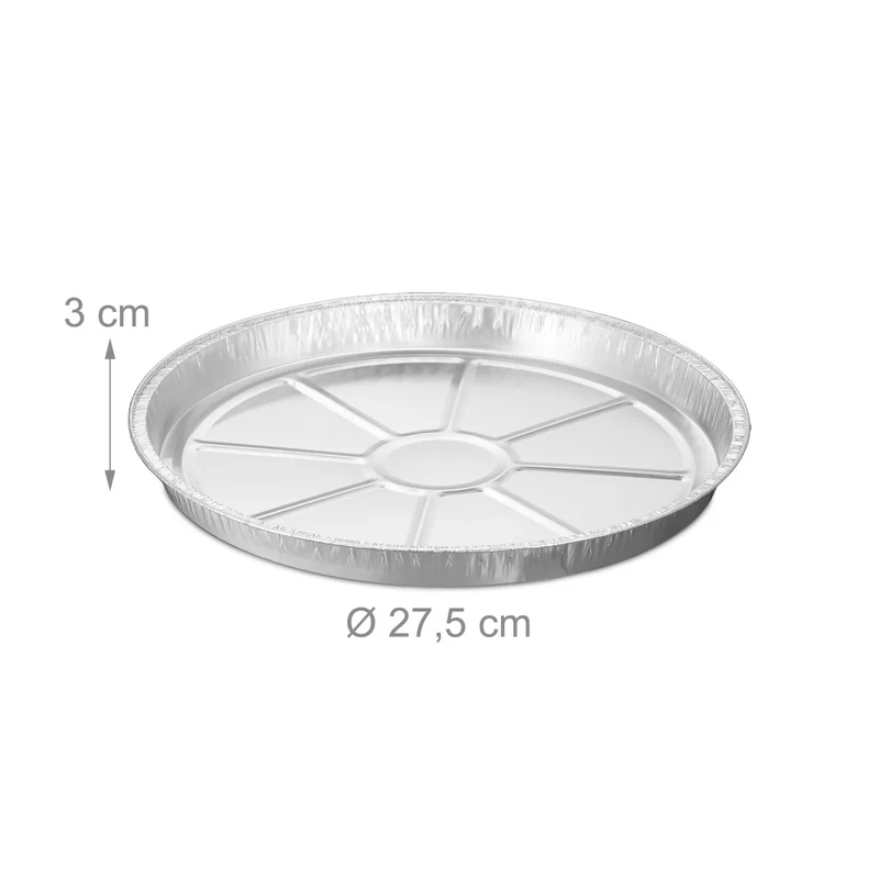 Lot de 25 barquettes alimentaires pratiques pour grillades 25 x 20 x 6 cm en aluminium argenté 13_0012905