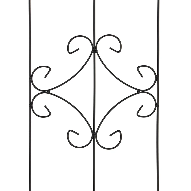 Lot de 2 treillis décoratifs pour plantes grimpantes jardin 120 x 40 x 3 cm en métal noir 13_0012046