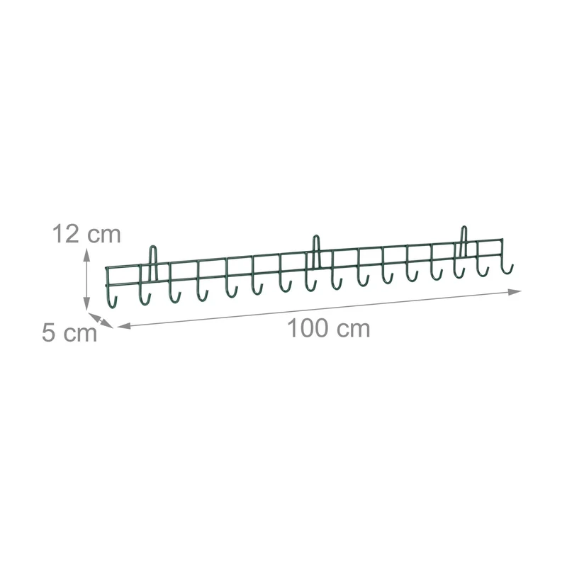 Porte-outils mural rangement garage 60 x 10 x 15 cm en acier noir 13_0011752