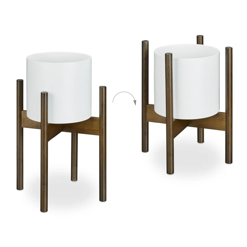 Lot de 3 supports de pot de fleurs en bambou 40 x 34 x 34 cm décoratifs style naturel en bambou marron 13_0015143