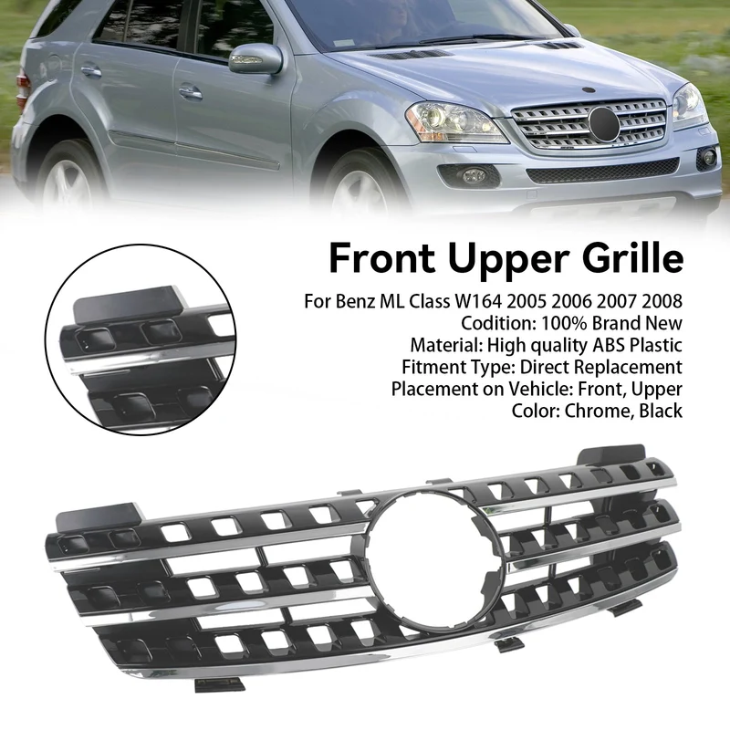 Calandre Avant Chrome Noir Mercedes ML W164 2005-2008