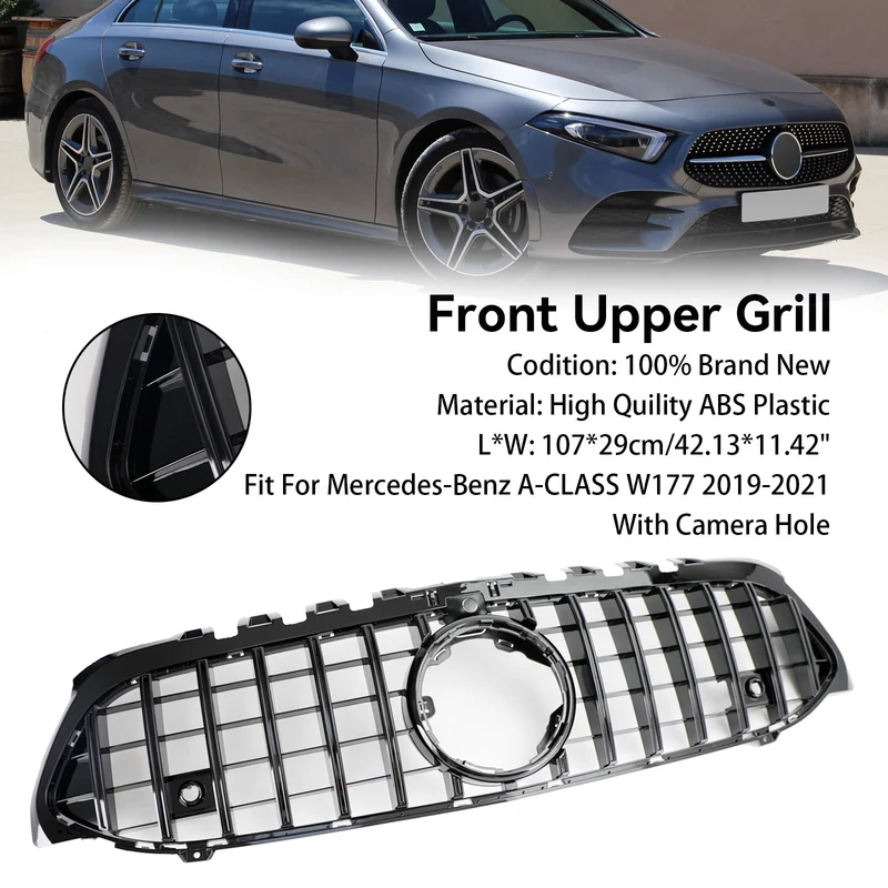 Grille Pare-Chocs Style GT Noir Mercedes Classe A W177