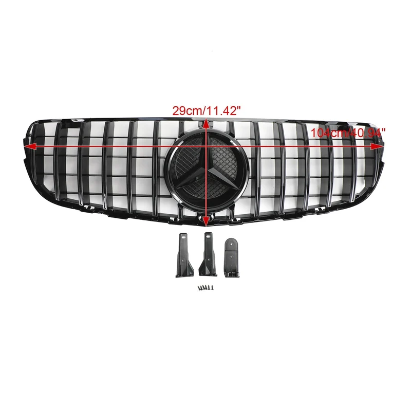 Grille Pare-Chocs Mercedes GLC W253 Noir Brillant 2015-2019
