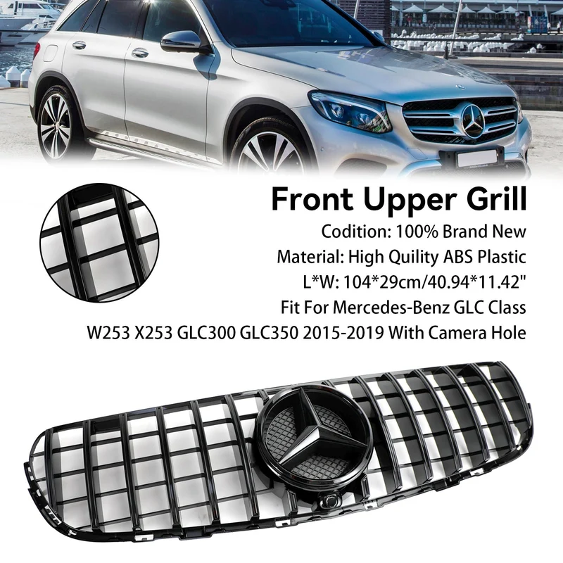 Grille Pare-Chocs Mercedes GLC W253 Noir Brillant 2015-2019