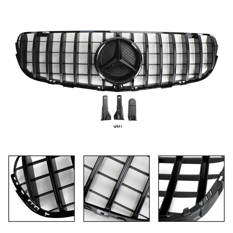 Grille Pare-Chocs Mercedes GLC W253 Noir Brillant 2015-2019