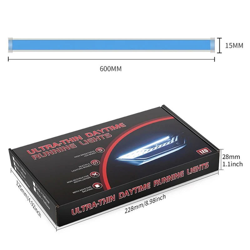 Phare LED Ultra Fin Irisé Télécommande 45cm