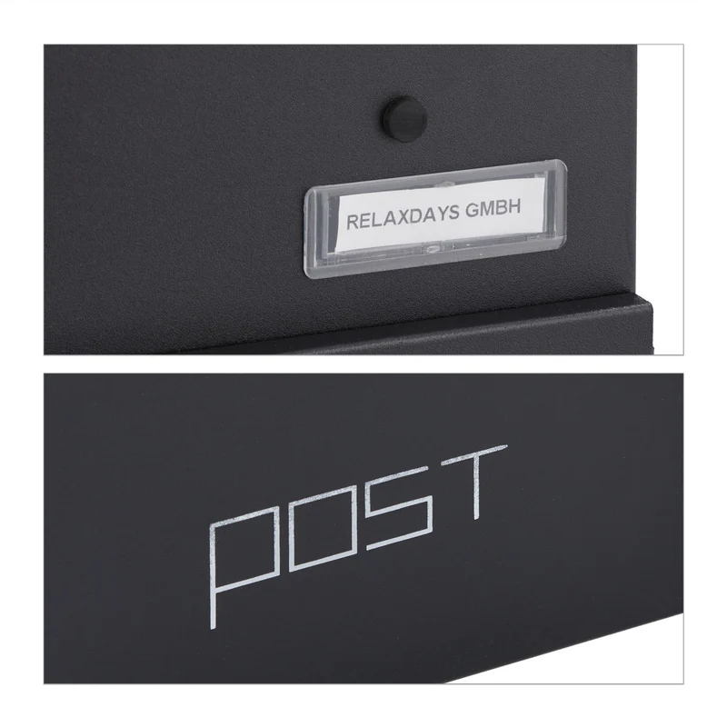 Boîte aux lettres moderne murale avec porte-journaux 40 x 30 x 10 cm design épuré finition mate en acier gris 13_0011285