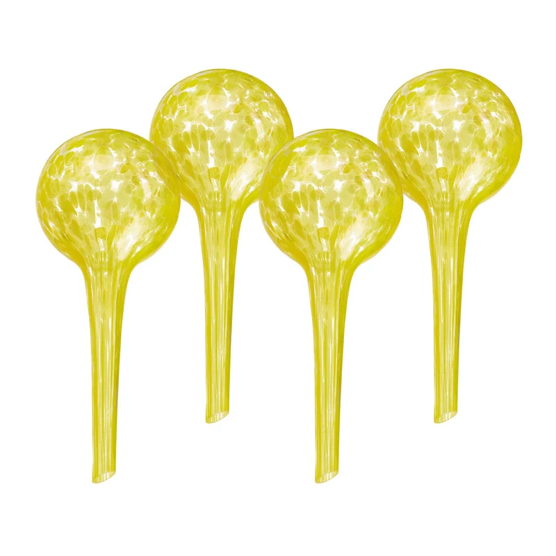 Lot de 4 cônes d'arrosage automatique pour plantes d'intérieur ou extérieur 15 x 6 cm en verre transparent 13_0015387