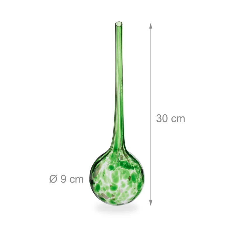 Lot de 4 cônes d'arrosage automatique pour plantes d'intérieur extérieur 30 x 9 cm en verre transparent 13_0015365