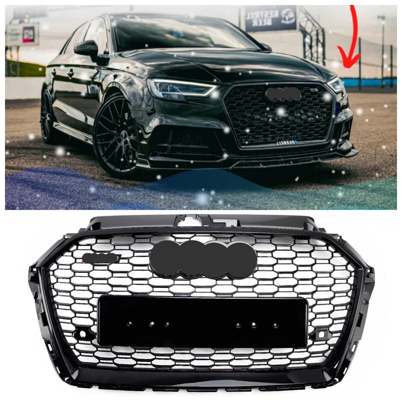 Grille Avant Style RS3 Nid Abeille Noir Audi A3 S3 2017-2019