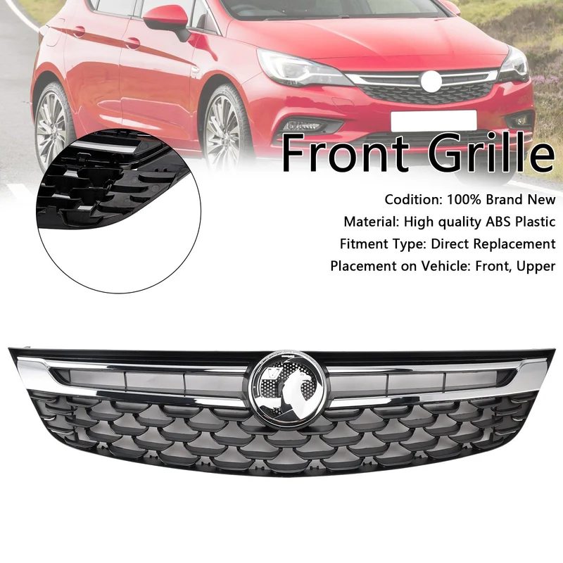 Grille Pare-Chocs Avant Noire Chromée Opel Astra K 2015-2019