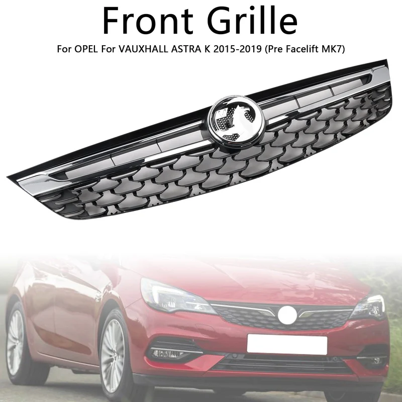 Grille Pare-Chocs Avant Noire Chromée Opel Astra K 2015-2019