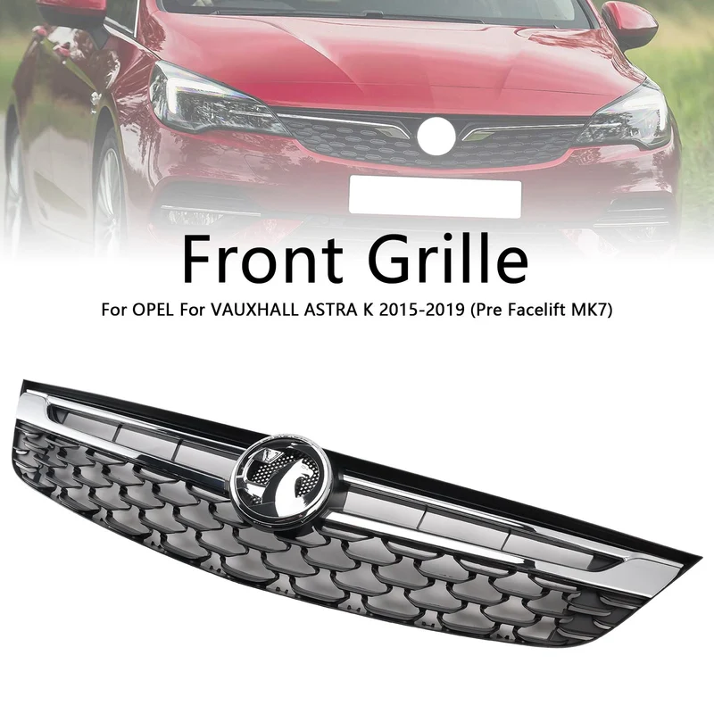 Grille Pare-Chocs Avant Noire Chromée Opel Astra K 2015-2019