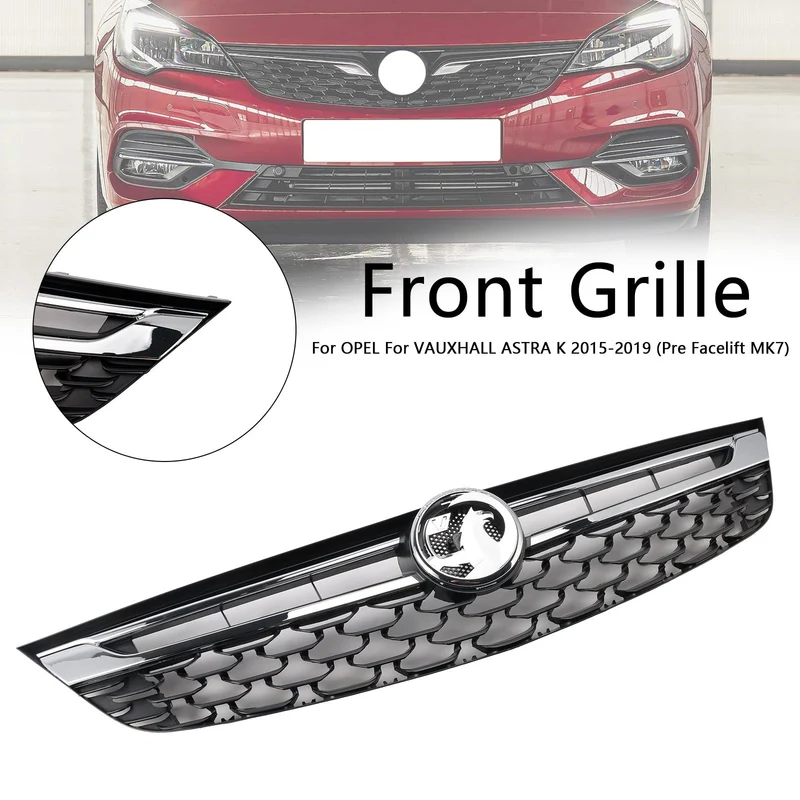 Grille Pare-Chocs Avant Noire Chromée Opel Astra K 2015-2019