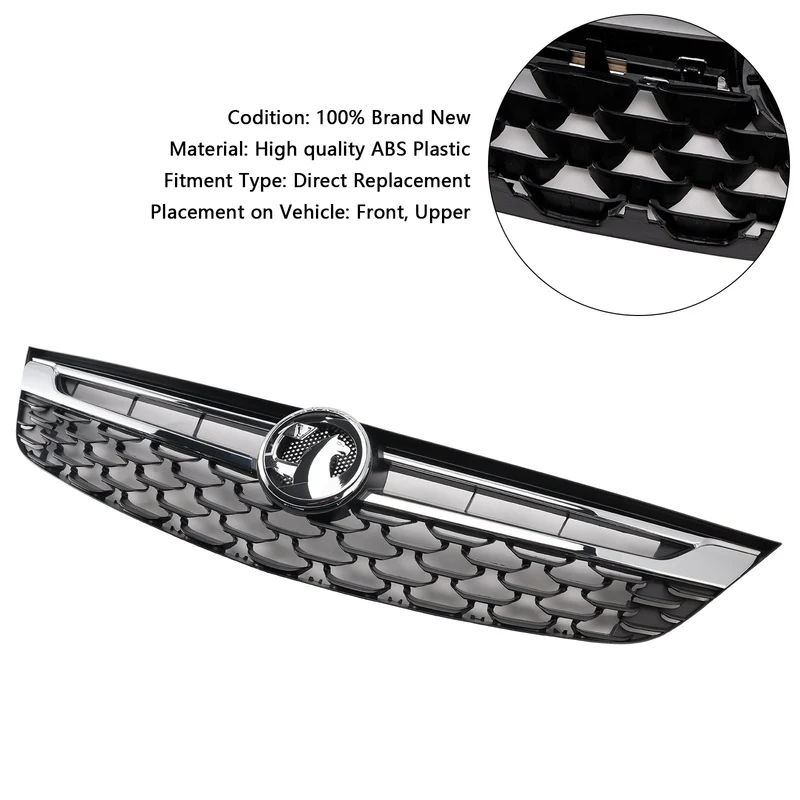 Grille Pare-Chocs Avant Noire Chromée Opel Astra K 2015-2019