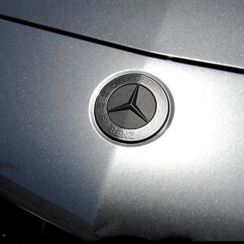 Logo Mercedes AMG Sticker Capot Noir Chrome