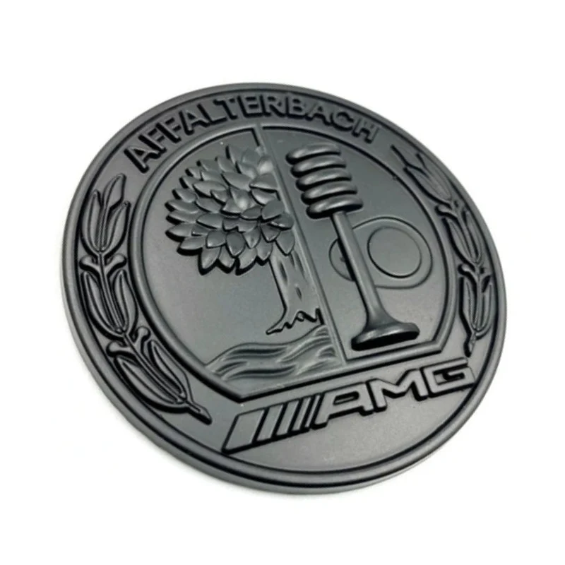Logo Mercedes AMG Sticker Capot Noir Chrome