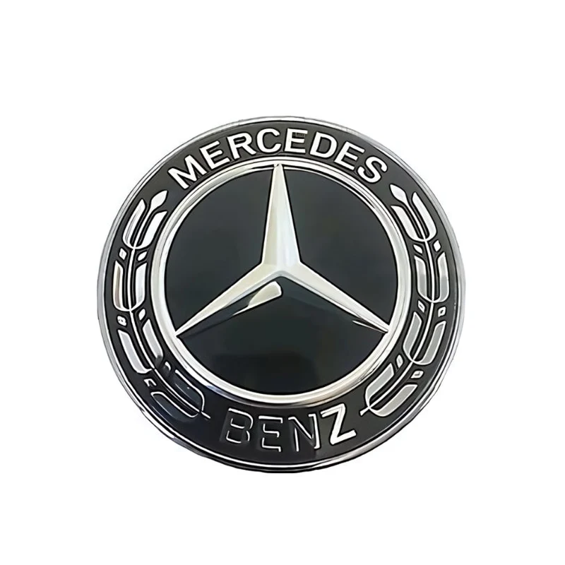 Logo Mercedes AMG Sticker Capot Noir Chrome