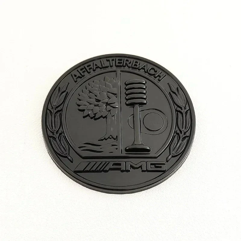 Logo Mercedes AMG Sticker Capot Noir Chrome