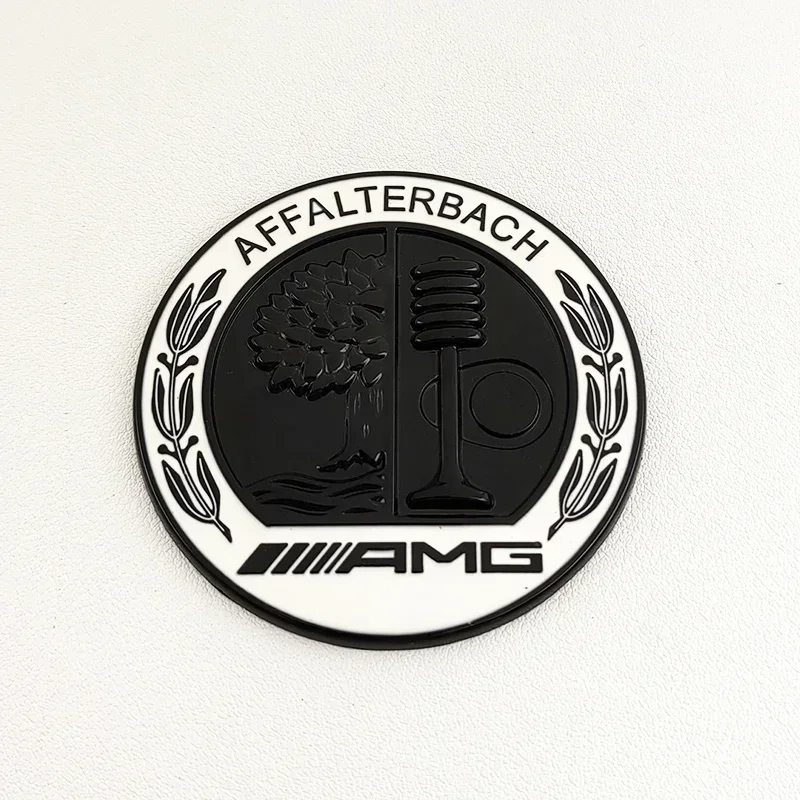 Logo Mercedes AMG Sticker Capot Noir Chrome