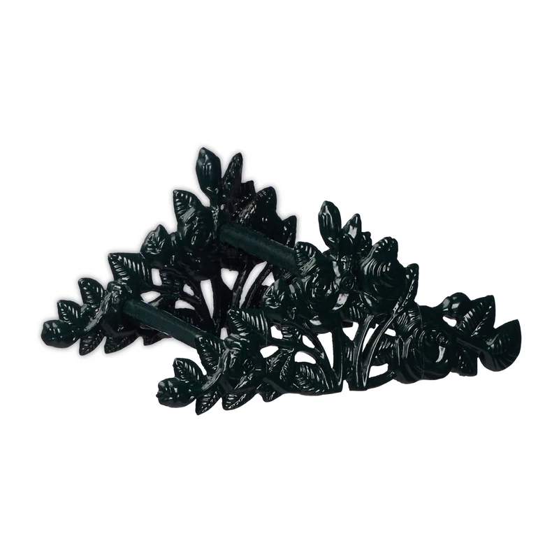 Support mural pour tuyau d'arrosage design décoratif 30 x 20 x 15 cm en fonte de fer noir 13_0013354