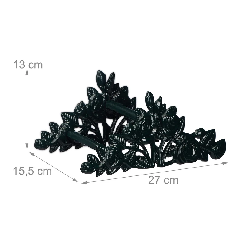 Support mural pour tuyau d'arrosage design décoratif 30 x 20 x 15 cm en fonte de fer noir 13_0013354