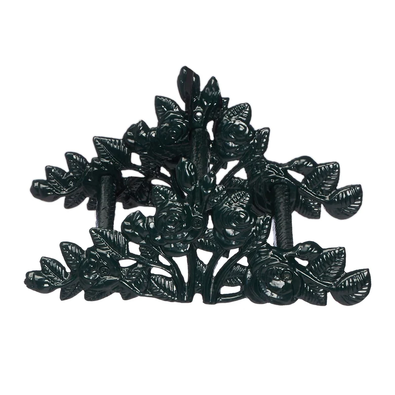 Support mural pour tuyau d'arrosage design décoratif 30 x 20 x 15 cm en fonte de fer noir 13_0013354