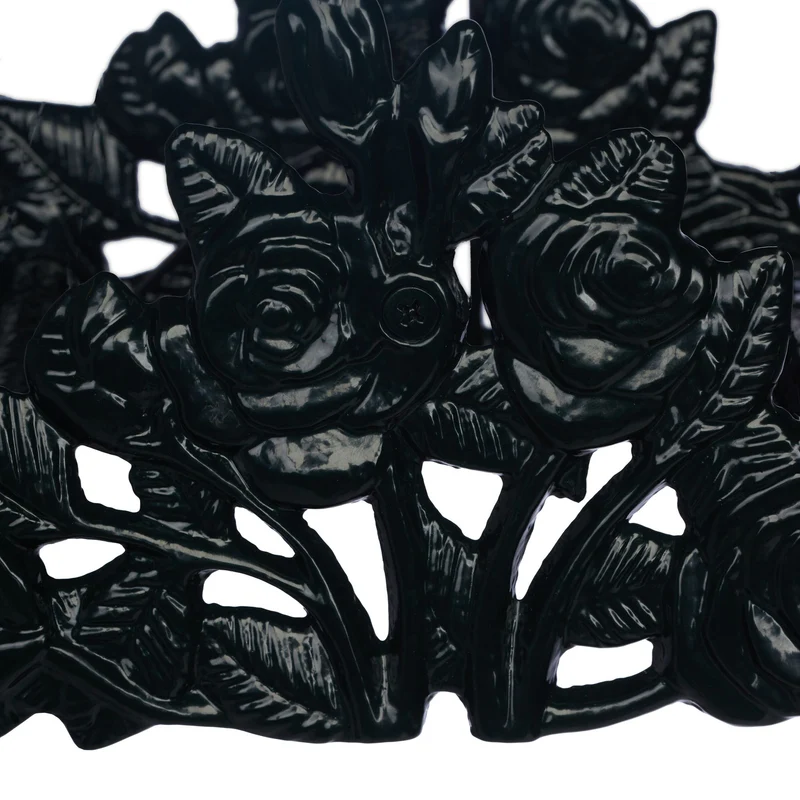 Support mural pour tuyau d'arrosage design décoratif 30 x 20 x 15 cm en fonte de fer noir 13_0013354