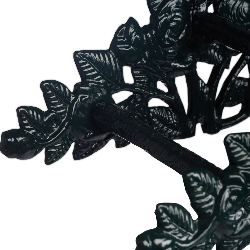 Support mural pour tuyau d'arrosage design décoratif 30 x 20 x 15 cm en fonte de fer noir 13_0013354