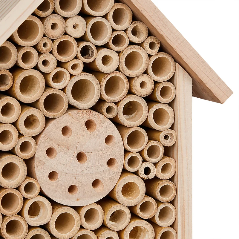 Hôtel à insectes pour jardin 30 x 20 x 10 cm abri de nidification naturel design en bois non traité 13_0013957