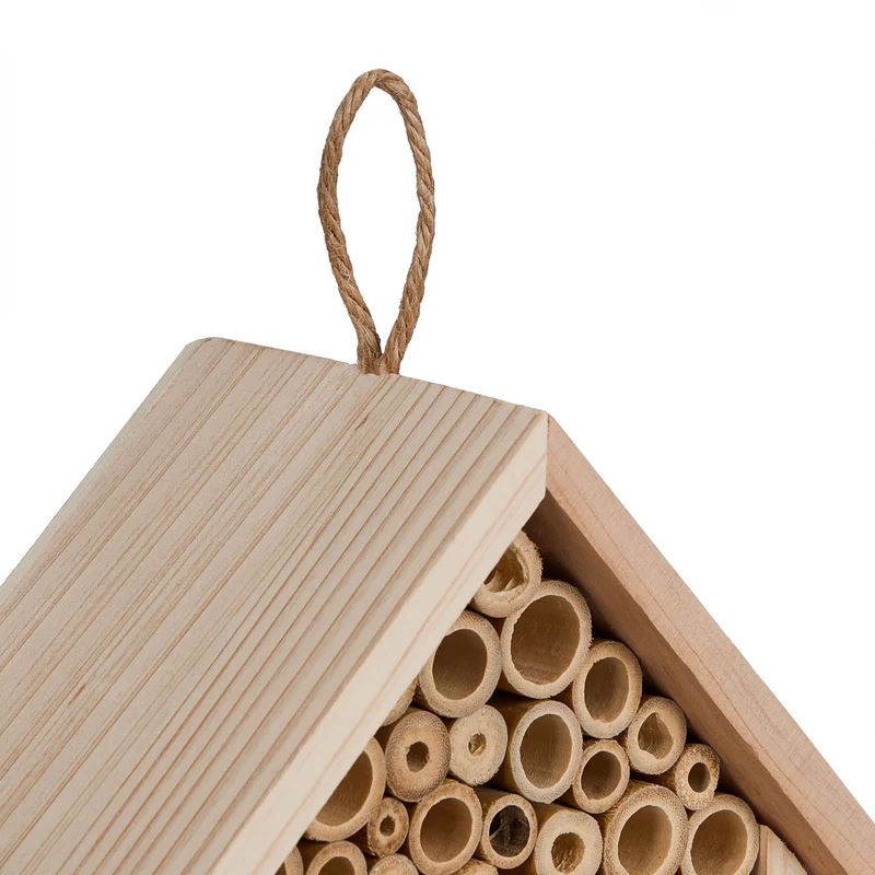 Hôtel à insectes pour jardin 30 x 20 x 10 cm abri de nidification naturel design en bois non traité 13_0013957