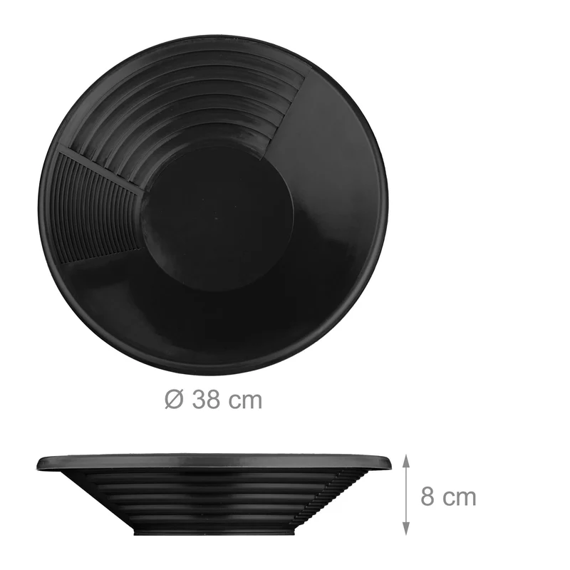 Lot de 2 batées d'orpaillage 3 zones pour chercheurs d'or jardin couleur verte en plastique noir 13_0016181