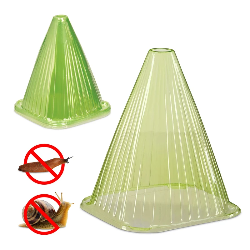 Lot de 2 cloches à salade protection jeunes plantes 22 x 19 x 19 cm en PVC vert 13_0016956