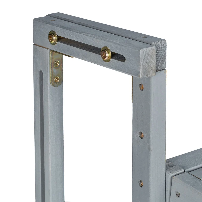 Table repliable pour balcon 60 x 40 x 10 cm gain de place ajustable hauteur style rustique en bois gris 13_0011277