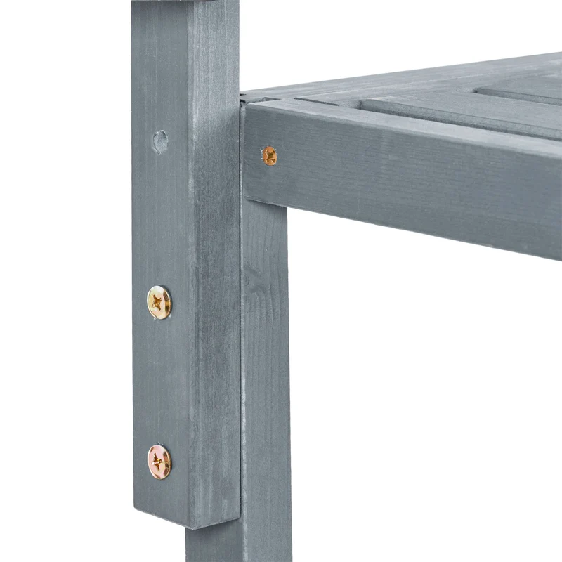 Table repliable pour balcon 60 x 40 x 10 cm gain de place ajustable hauteur style rustique en bois gris 13_0011277