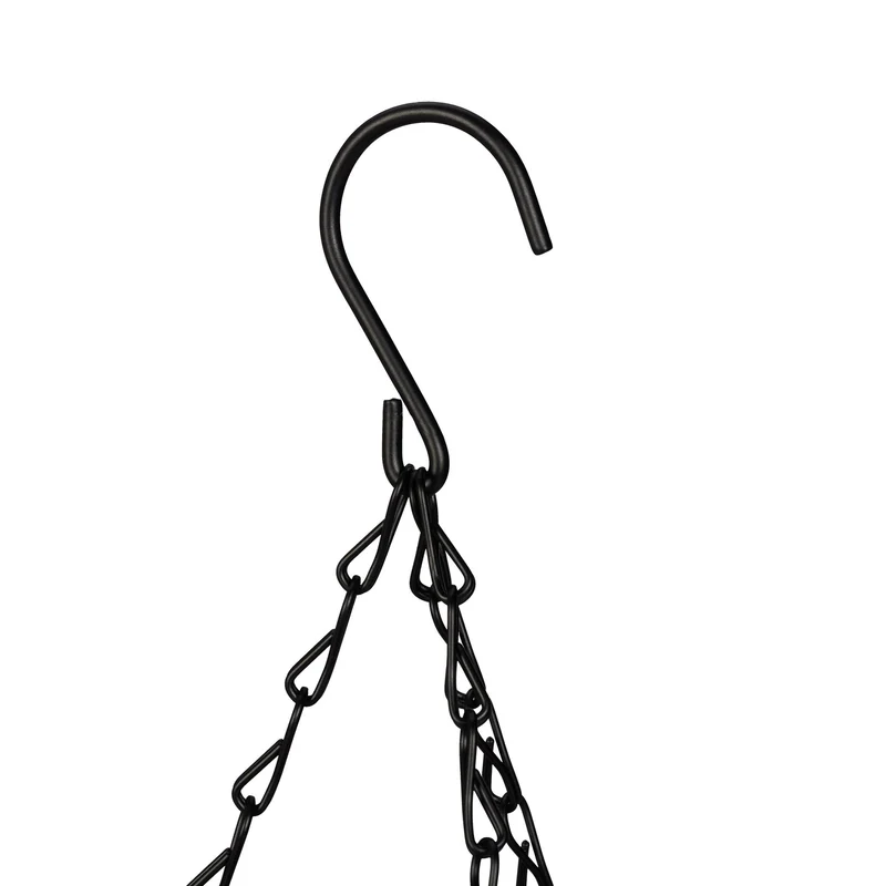 Lot de 3 suspensions pour plantes décoratives intérieur extérieur 80 x 20 x 20 cm en métal noir 13_0012390