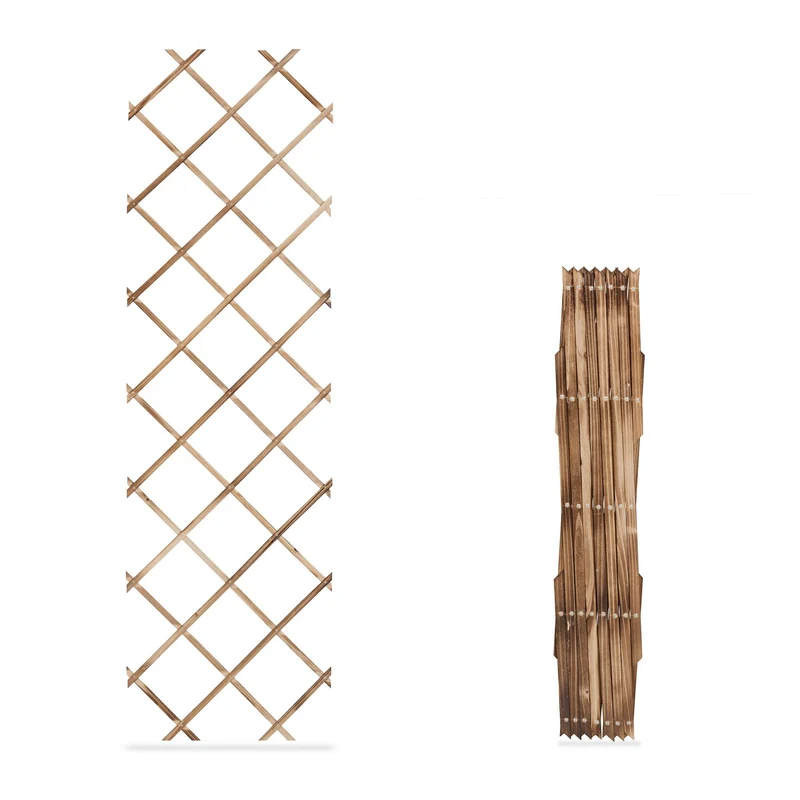Lot de 3 tuteurs à tomates extensibles jardin 250 x 120 x 10 cm en bois de sapin naturel 13_0015315