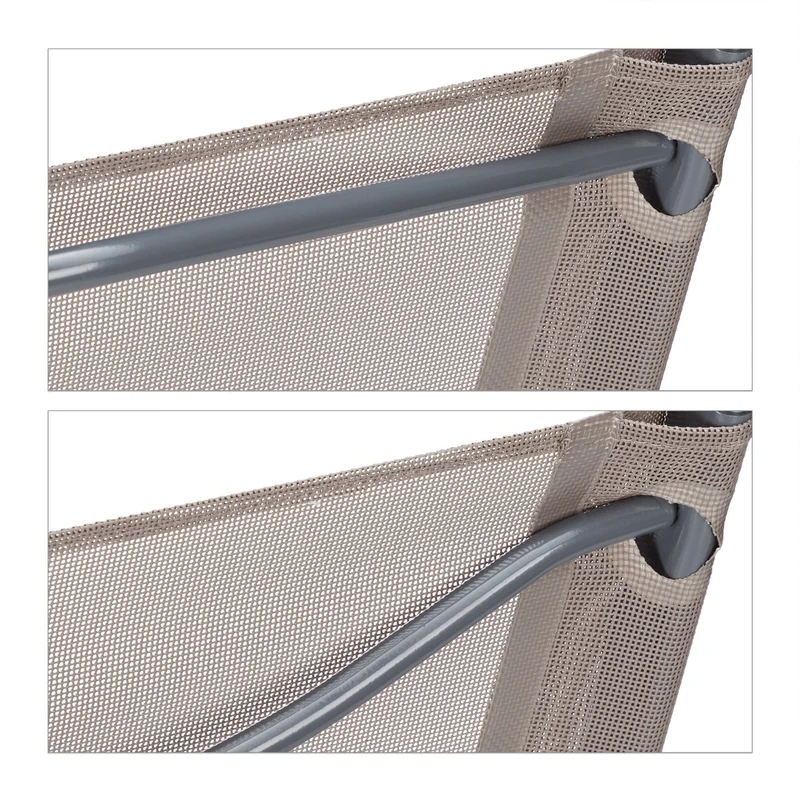 Lot de 2 chaises de jardin pliables légères confortables 105 x 45 x 50 cm en métal gris 13_0010188