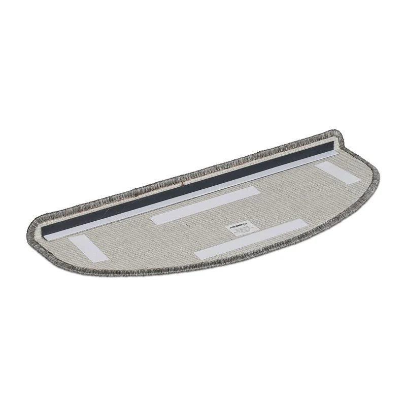 Lot de 15 marchettes semicirculaires antidérapantes escalier 4 x 65 x 24 cm en PVC noir 13_0016562