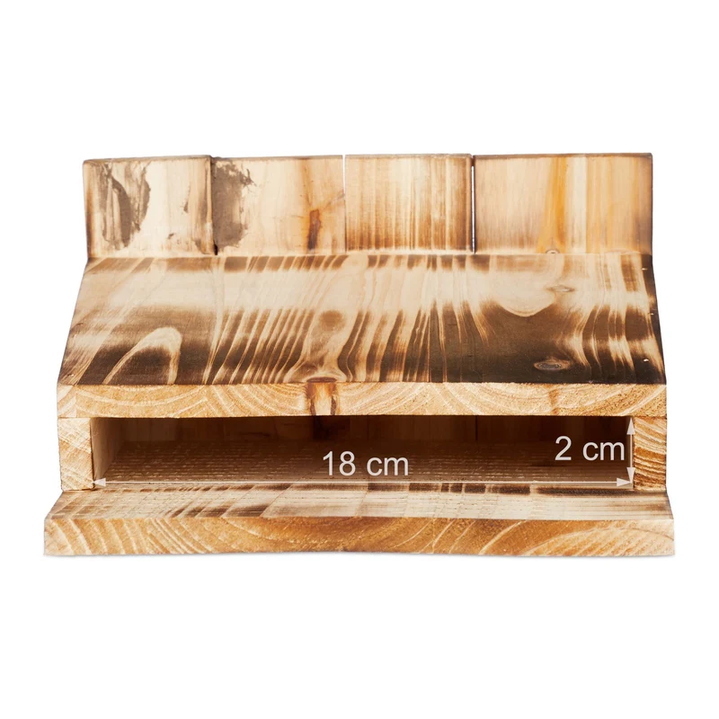 Nichoir à chauves-souris en bois naturel extérieur 30 x 25 x 15 cm abri idéal pour élever petits en sapin brun 13_0013261