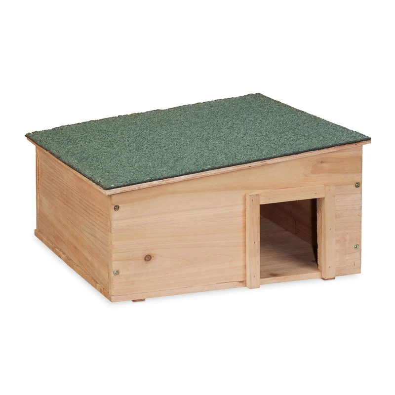 Abri pour hérisson en bois de sapin naturel 2 parties protection optimale hibernation jardin en bois naturel 13_0013429