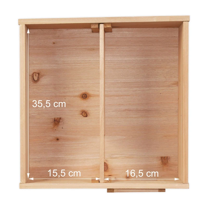 Abri pour hérisson en bois de sapin naturel 2 parties protection optimale hibernation jardin en bois naturel 13_0013429