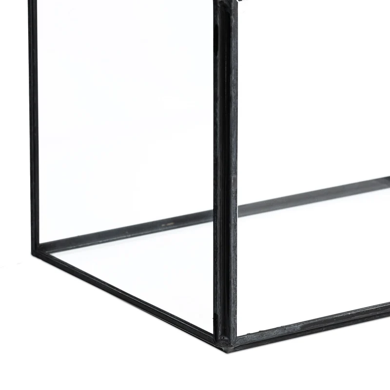 Terrarium en forme de petite maison design compact intérieur 16 x 16 x 11,5 cm en verre transparent 13_0017393