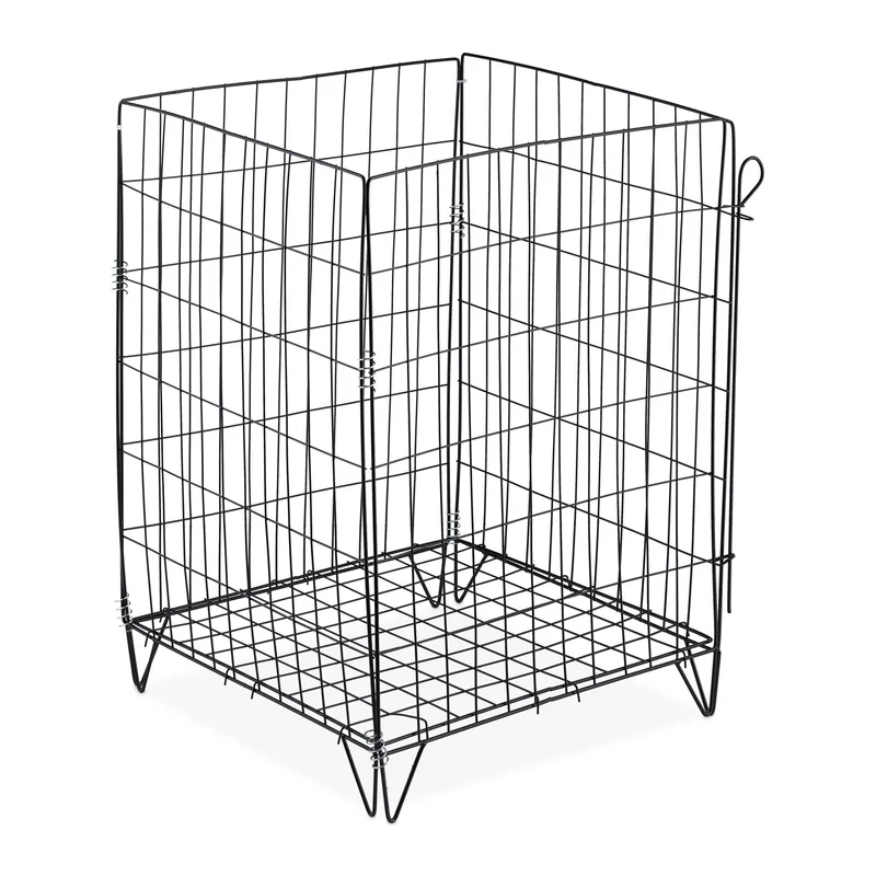 Composteur de jardin en métal design grillagé 80 x 80 x 100 cm apport d'air optimal facile à monter en acier vert 13_0010996