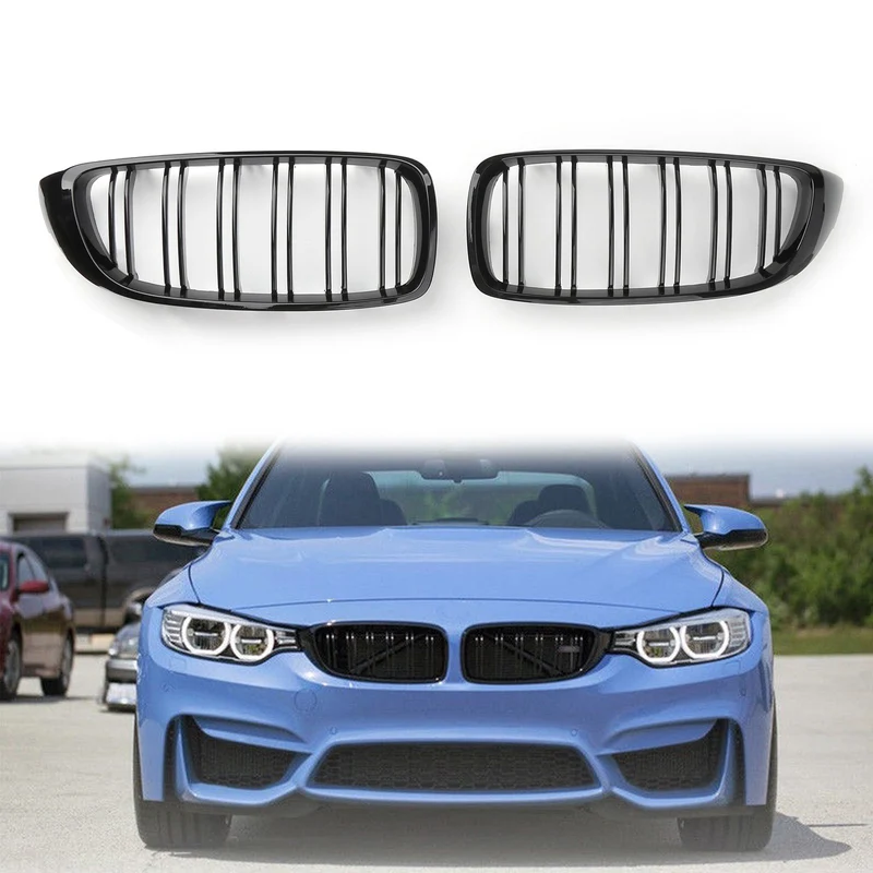 Grille Calandre Noir Brillant BMW Série 4 F32 F33 F36 F82 Double Lamelle