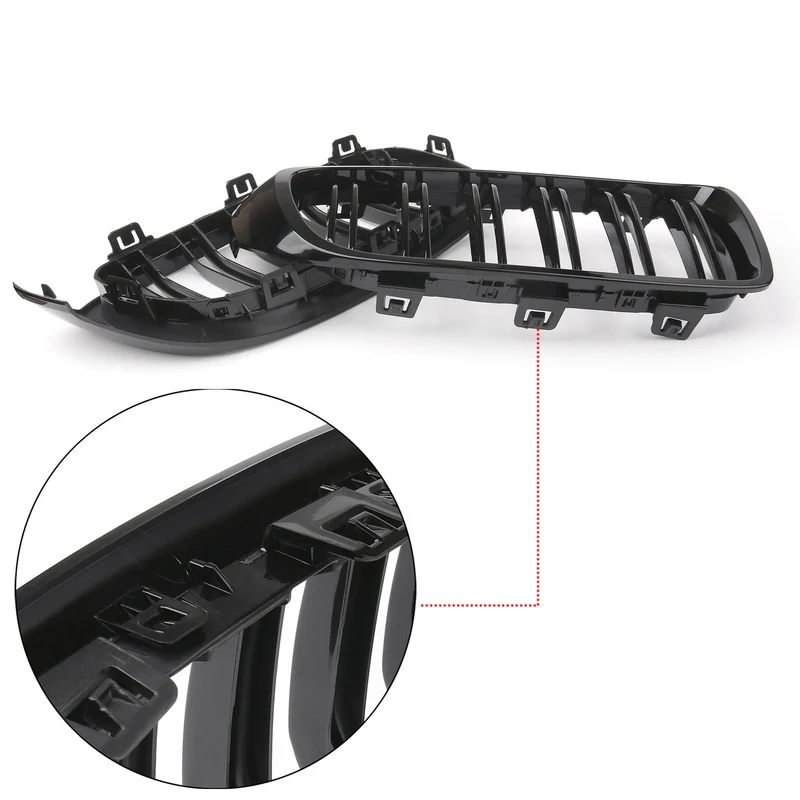 Grille Calandre Noir Brillant BMW Série 4 F32 F33 F36 F82 Double Lamelle