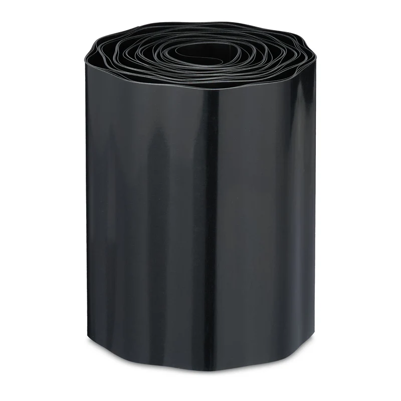 Lot de 5 bordures de jardin flexibles délimitant espaces verts et chemins en plastique noir 13_0016928
