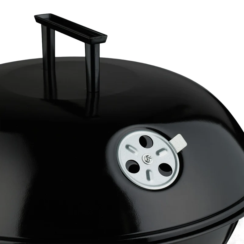 Barbecue charbon de bois espace extérieur pratique avec couvercle 115 x 60 x 45 cm en acier noir 13_0016744